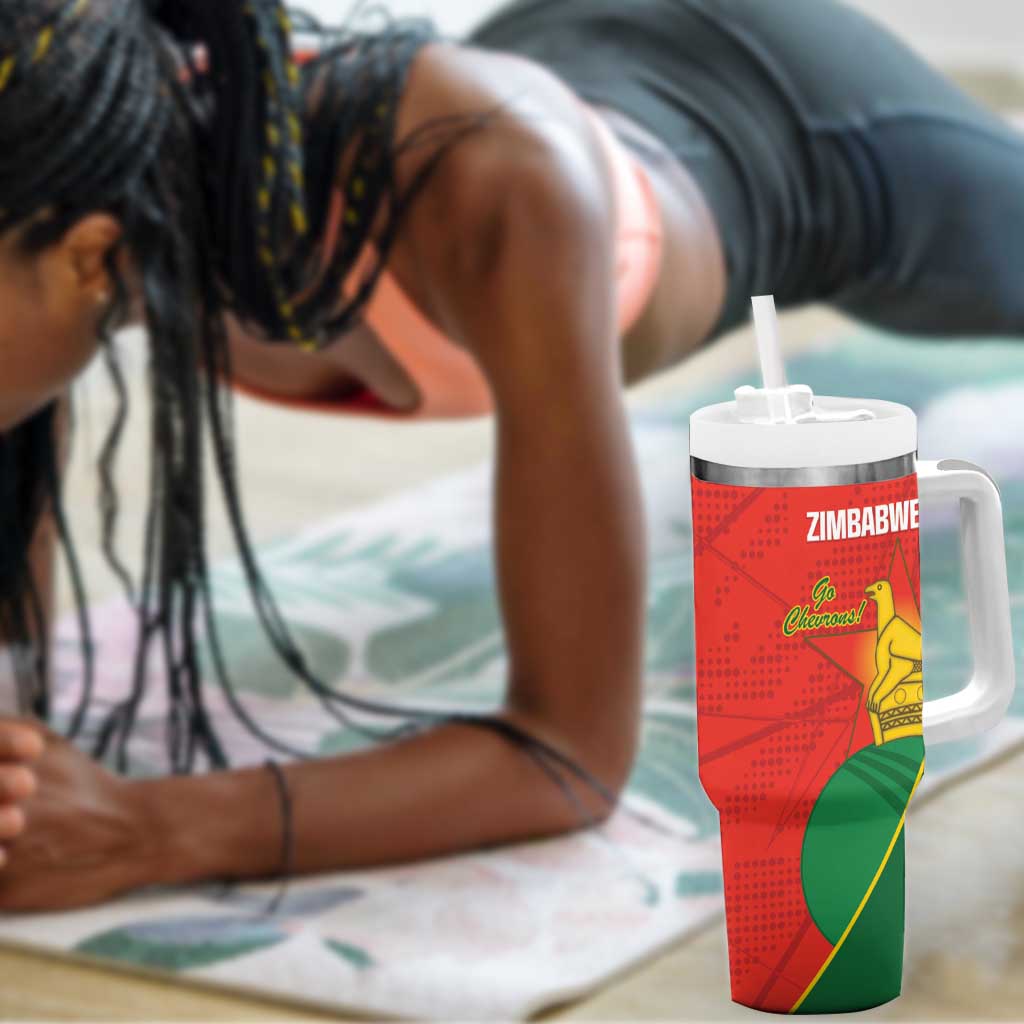 Afro Cricket Zimbabwe Custom Tumbler With Handle Go Chevrons 2003 Color - African Pride