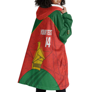 Afro Cricket Zimbabwe Custom Wearable Blanket Hoodie Go Chevrons 2003 Color - African Pride
