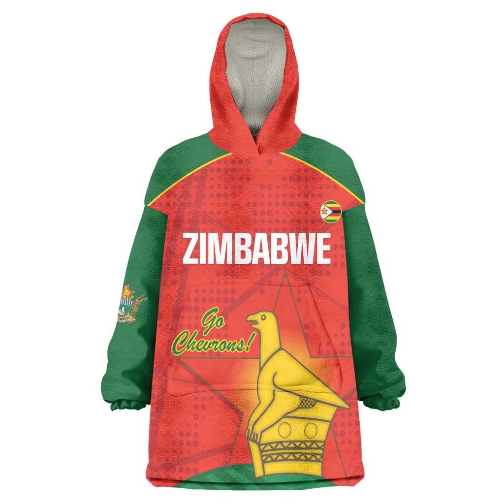 Afro Cricket Zimbabwe Custom Wearable Blanket Hoodie Go Chevrons 2003 Color - African Pride