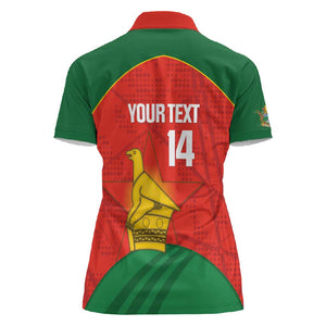 Afro Cricket Zimbabwe Custom Women Polo Shirt Go Chevrons 2003 Color - African Pride