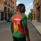 Custom Zimbabwe Cricket Zipper Polo Shirt Go Chevrons 2003 Color Version