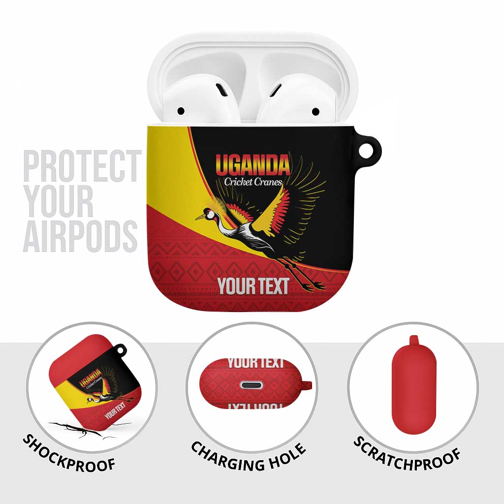 Custom Uganda Cricket AirPods Case Go Cranes African Pattern