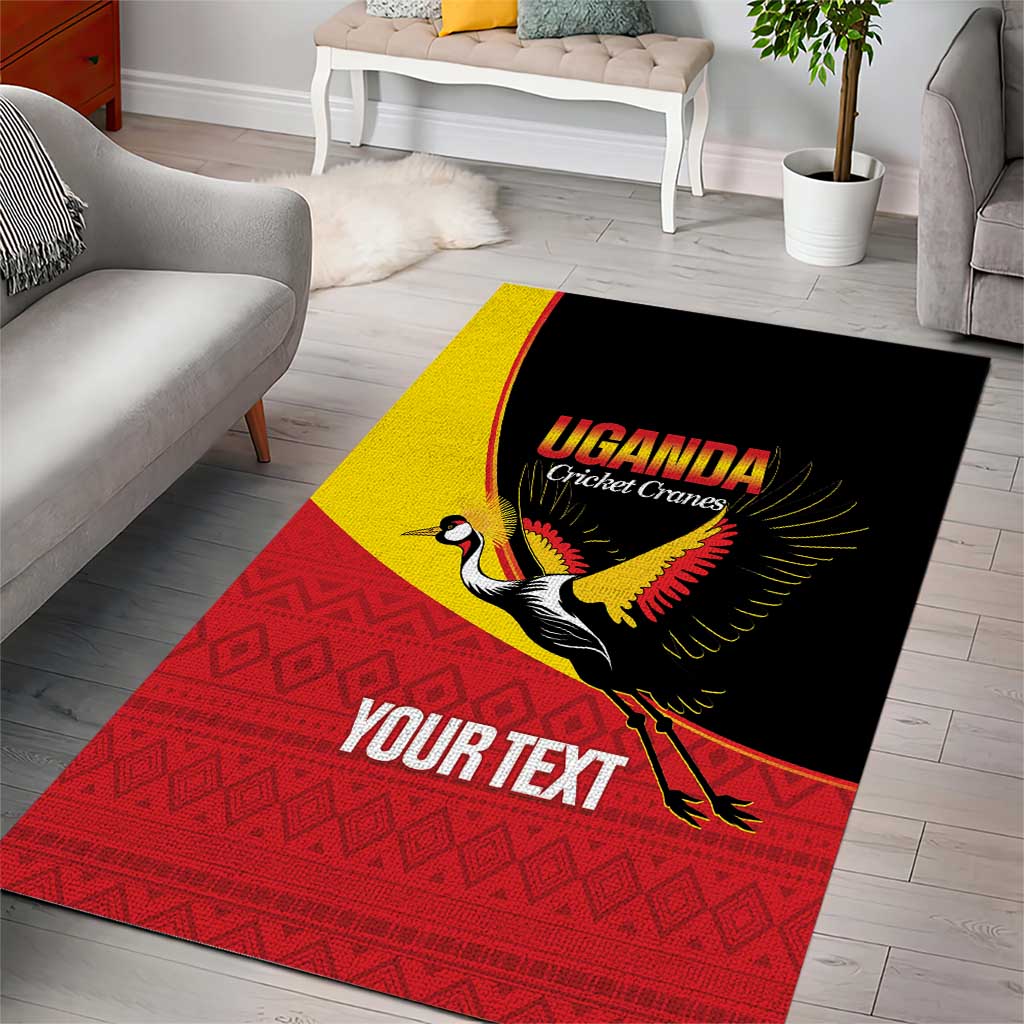 Afro Cricket Uganda Custom Area Rug Go Cranes African Pattern - African Pride