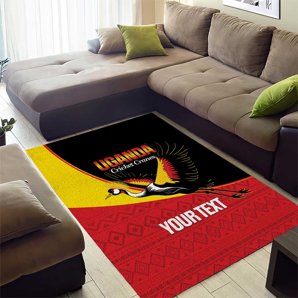 Afro Cricket Uganda Custom Area Rug Go Cranes African Pattern - African Pride