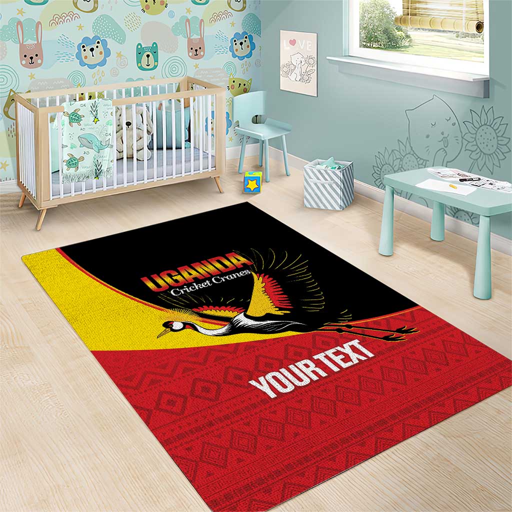 Afro Cricket Uganda Custom Area Rug Go Cranes African Pattern - African Pride