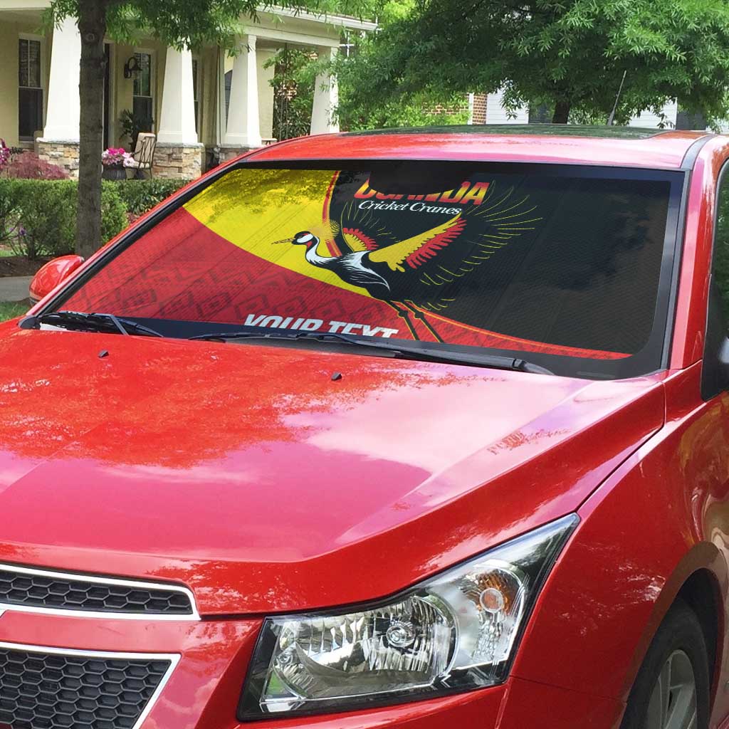 Custom Uganda Cricket Auto Sun Shade Go Cranes African Pattern