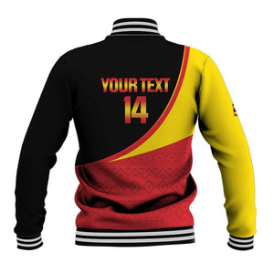 Afro Cricket Uganda Custom Baseball Jacket Go Cranes African Pattern - African Pride