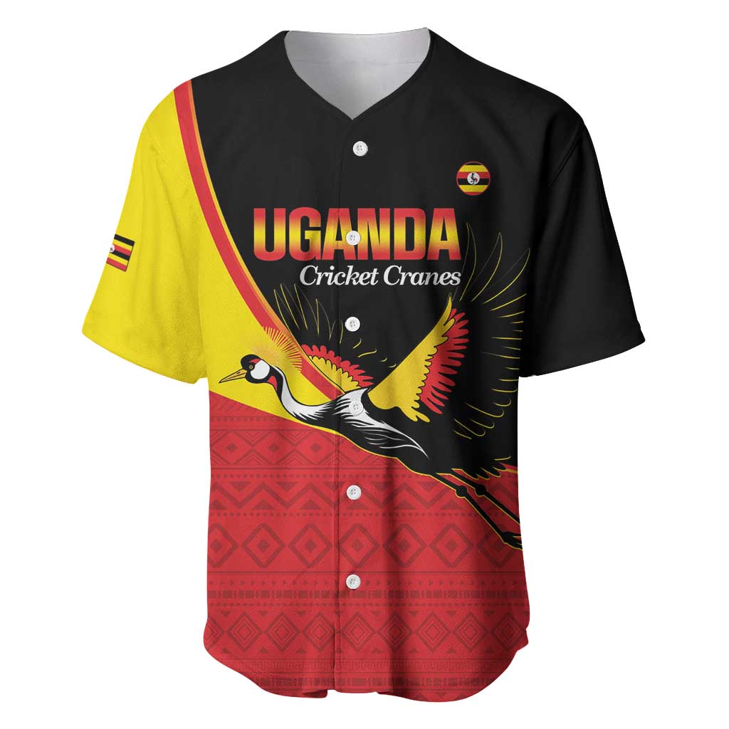 Afro Cricket Uganda Custom Baseball Jersey Go Cranes African Pattern - African Pride