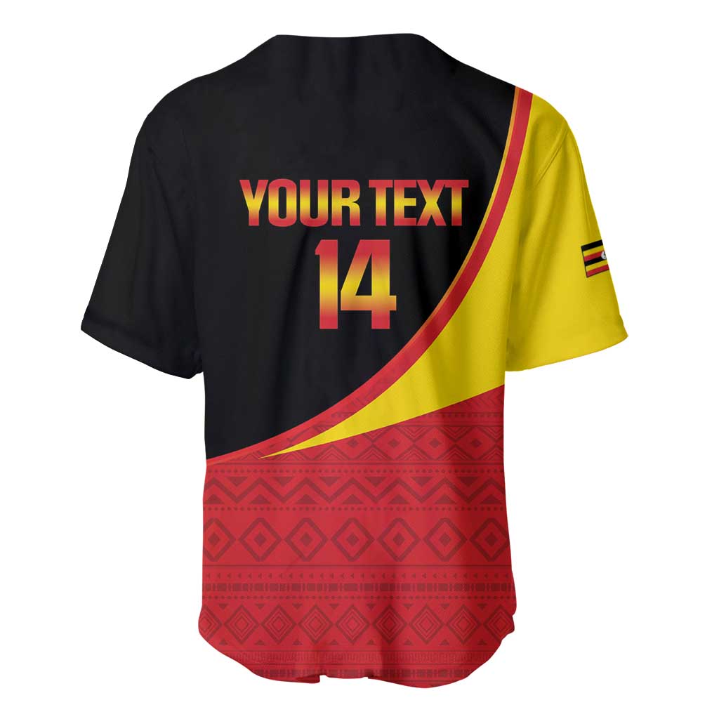 Afro Cricket Uganda Custom Baseball Jersey Go Cranes African Pattern - African Pride