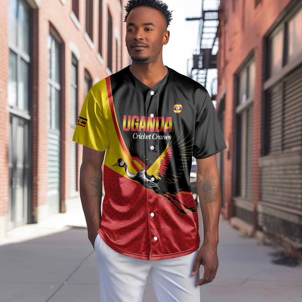 Afro Cricket Uganda Custom Baseball Jersey Go Cranes African Pattern - African Pride