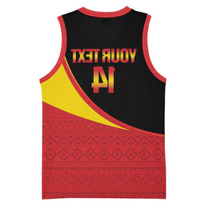 Afro Cricket Uganda Custom Basketball Jersey Go Cranes African Pattern - African Pride