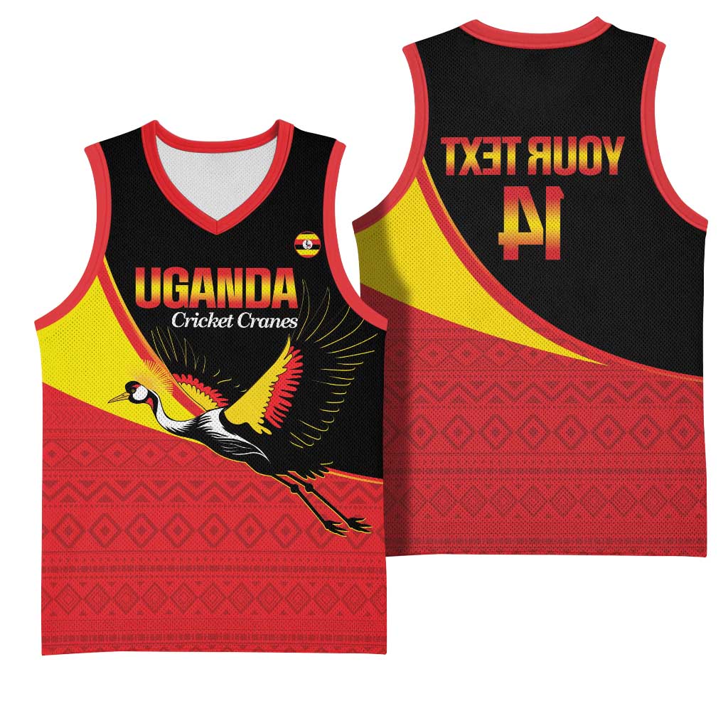 Afro Cricket Uganda Custom Basketball Jersey Go Cranes African Pattern - African Pride
