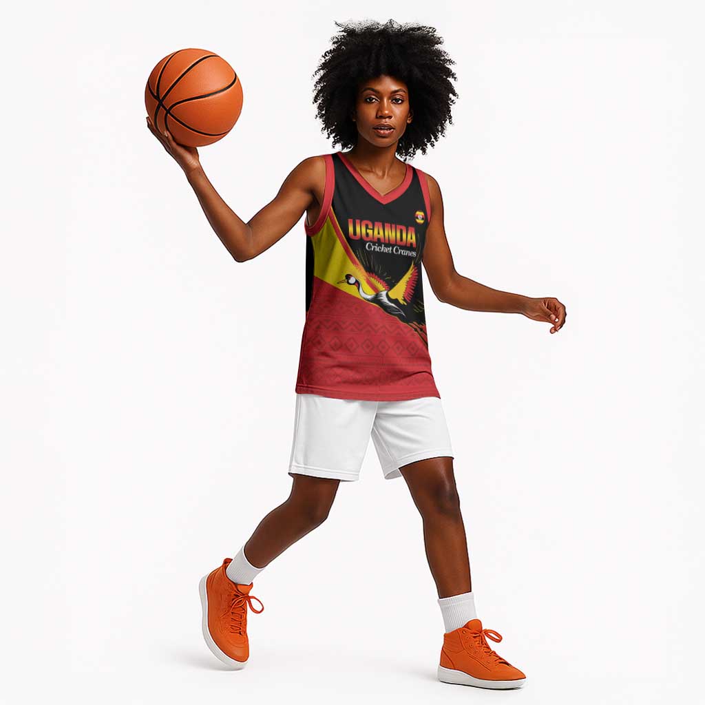 Afro Cricket Uganda Custom Basketball Jersey Go Cranes African Pattern - African Pride