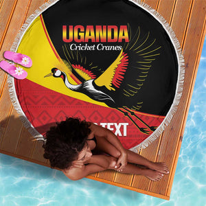 Afro Cricket Uganda Custom Beach Blanket Go Cranes African Pattern - African Pride