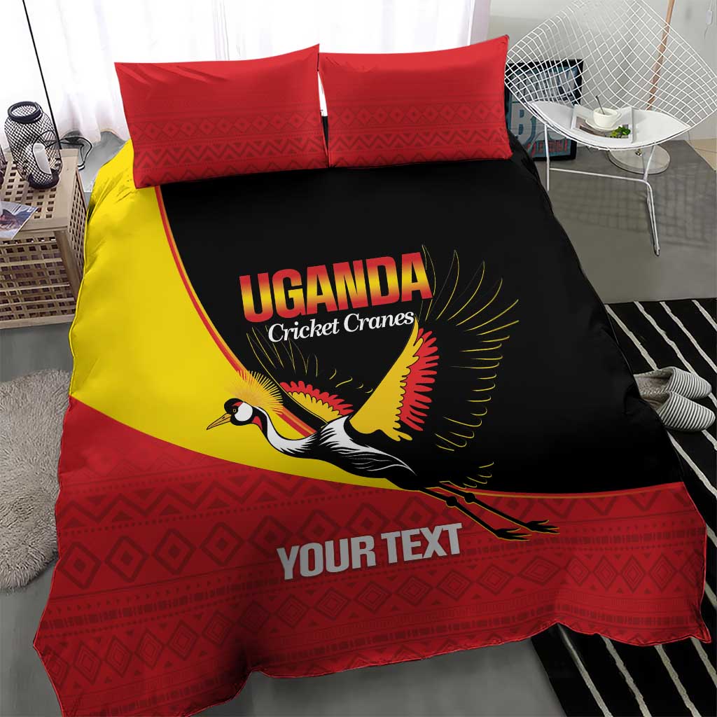 Afro Cricket Uganda Custom Bedding Set Go Cranes African Pattern - African Pride