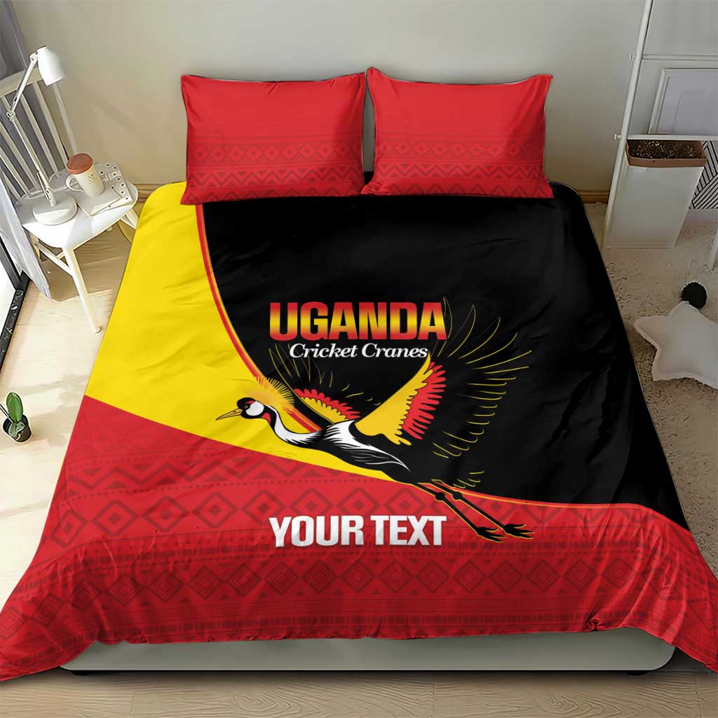Afro Cricket Uganda Custom Bedding Set Go Cranes African Pattern - African Pride