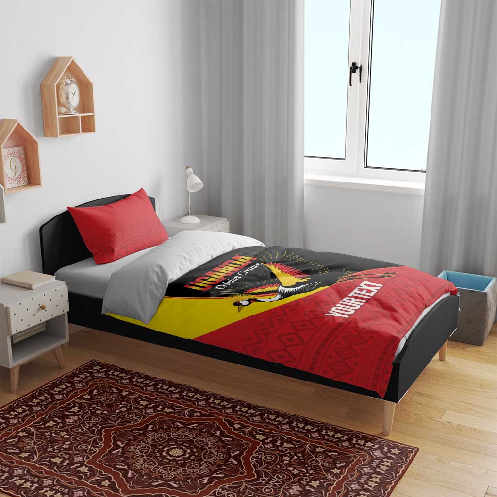 Afro Cricket Uganda Custom Bedding Set Go Cranes African Pattern - African Pride