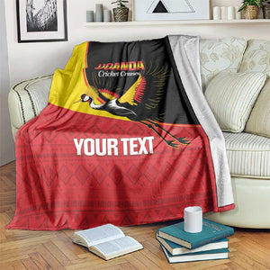 Afro Cricket Uganda Custom Blanket Go Cranes African Pattern - African Pride