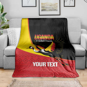 Afro Cricket Uganda Custom Blanket Go Cranes African Pattern - African Pride