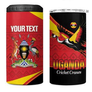 Afro Cricket Uganda Custom 4 in 1 Can Cooler Tumbler Go Cranes African Pattern - African Pride