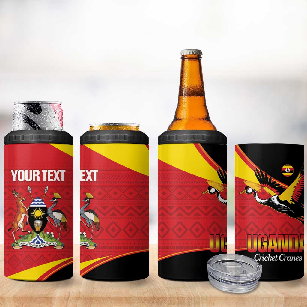 Afro Cricket Uganda Custom 4 in 1 Can Cooler Tumbler Go Cranes African Pattern - African Pride