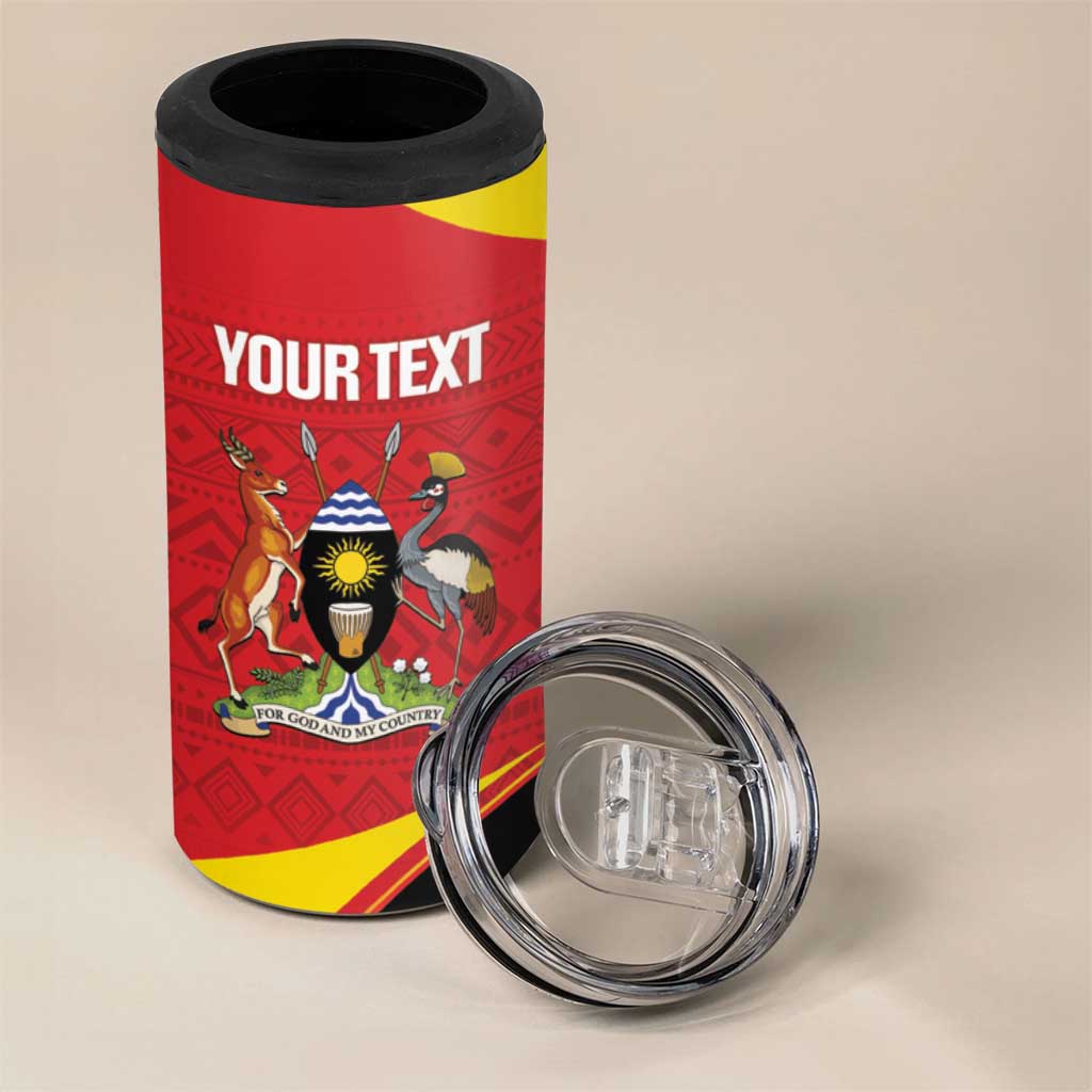 Afro Cricket Uganda Custom 4 in 1 Can Cooler Tumbler Go Cranes African Pattern - African Pride