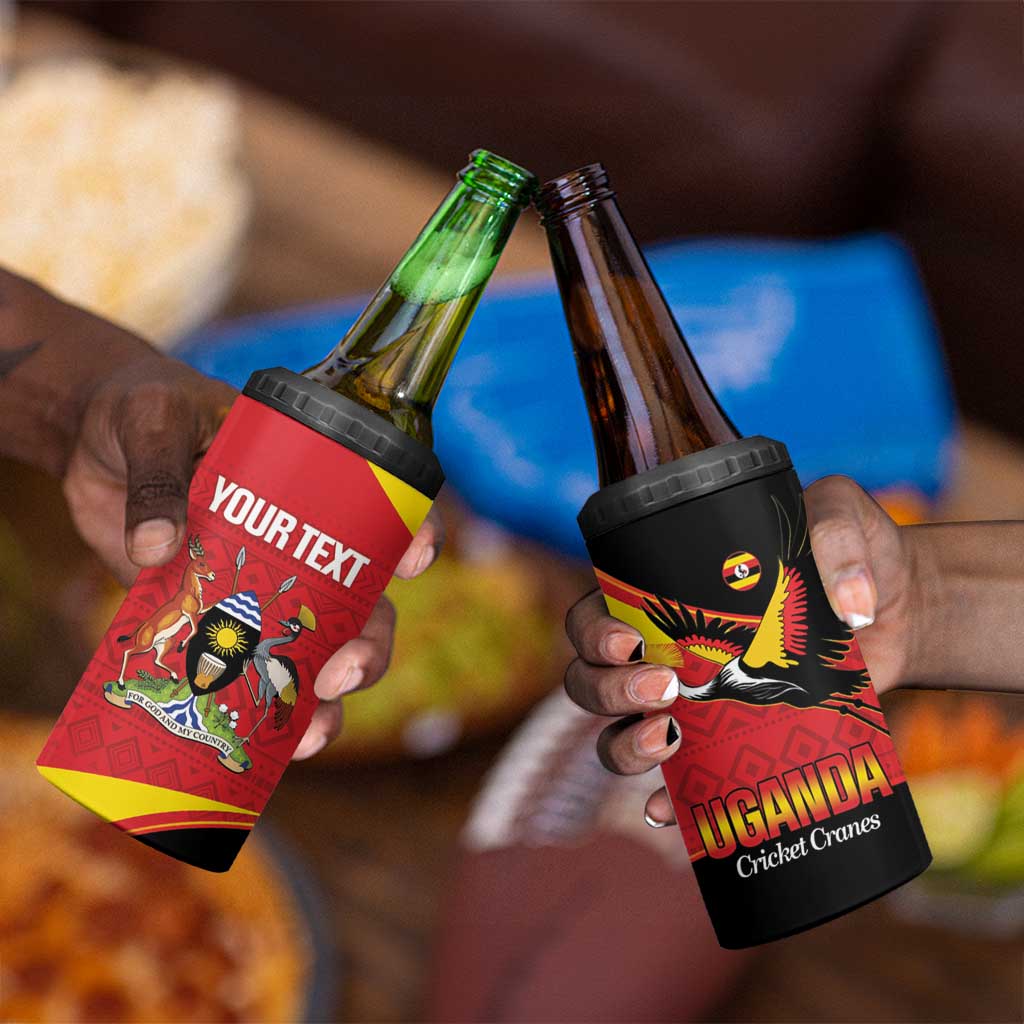 Afro Cricket Uganda Custom 4 in 1 Can Cooler Tumbler Go Cranes African Pattern - African Pride