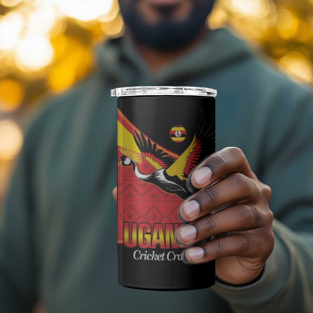 Afro Cricket Uganda Custom 4 in 1 Can Cooler Tumbler Go Cranes African Pattern - African Pride