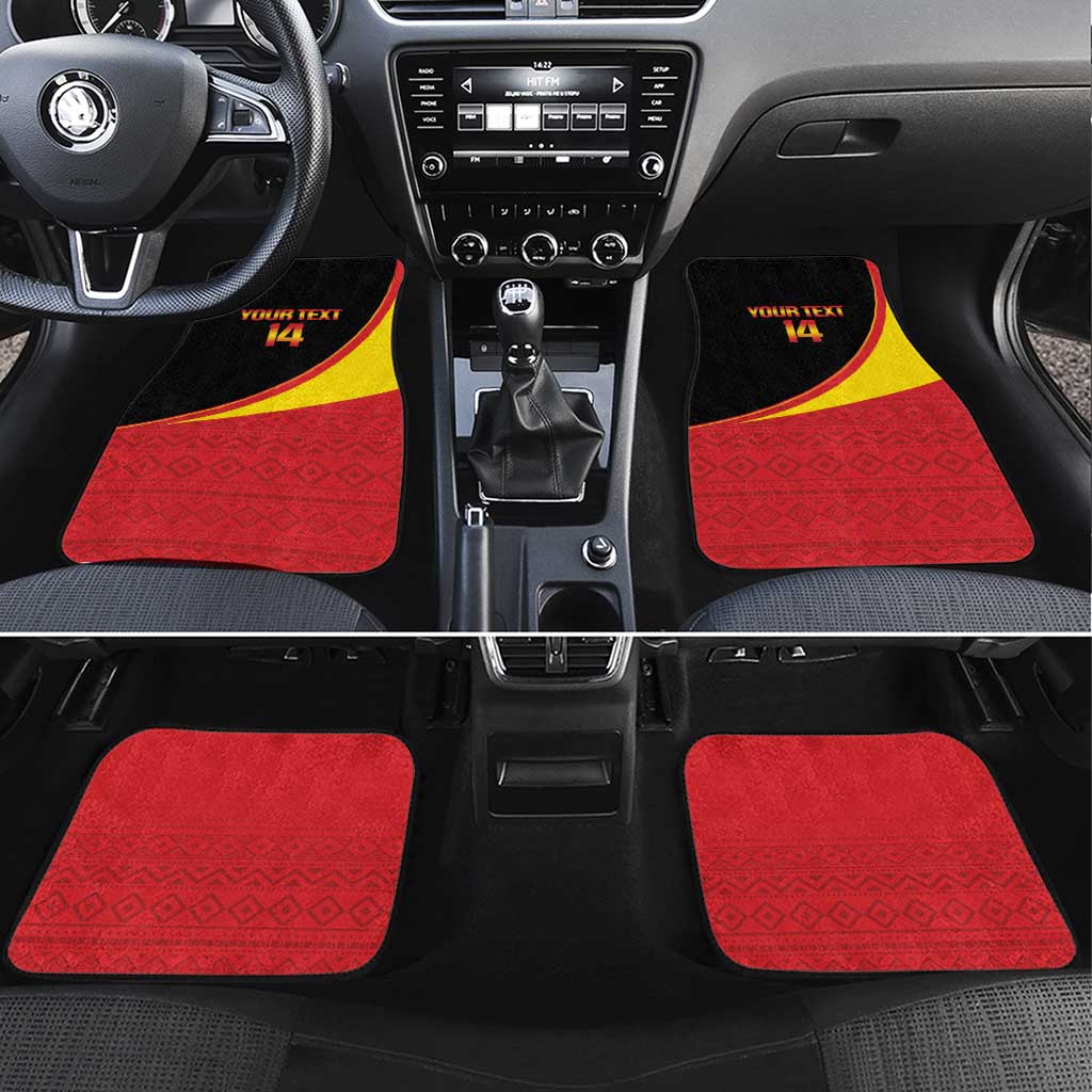 Afro Cricket Uganda Custom Car Mats Go Cranes African Pattern - African Pride