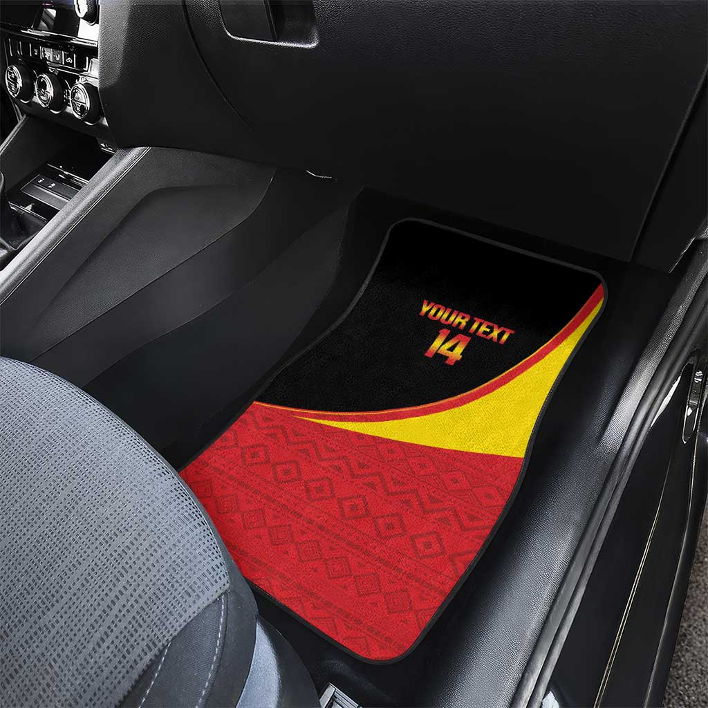 Afro Cricket Uganda Custom Car Mats Go Cranes African Pattern - African Pride