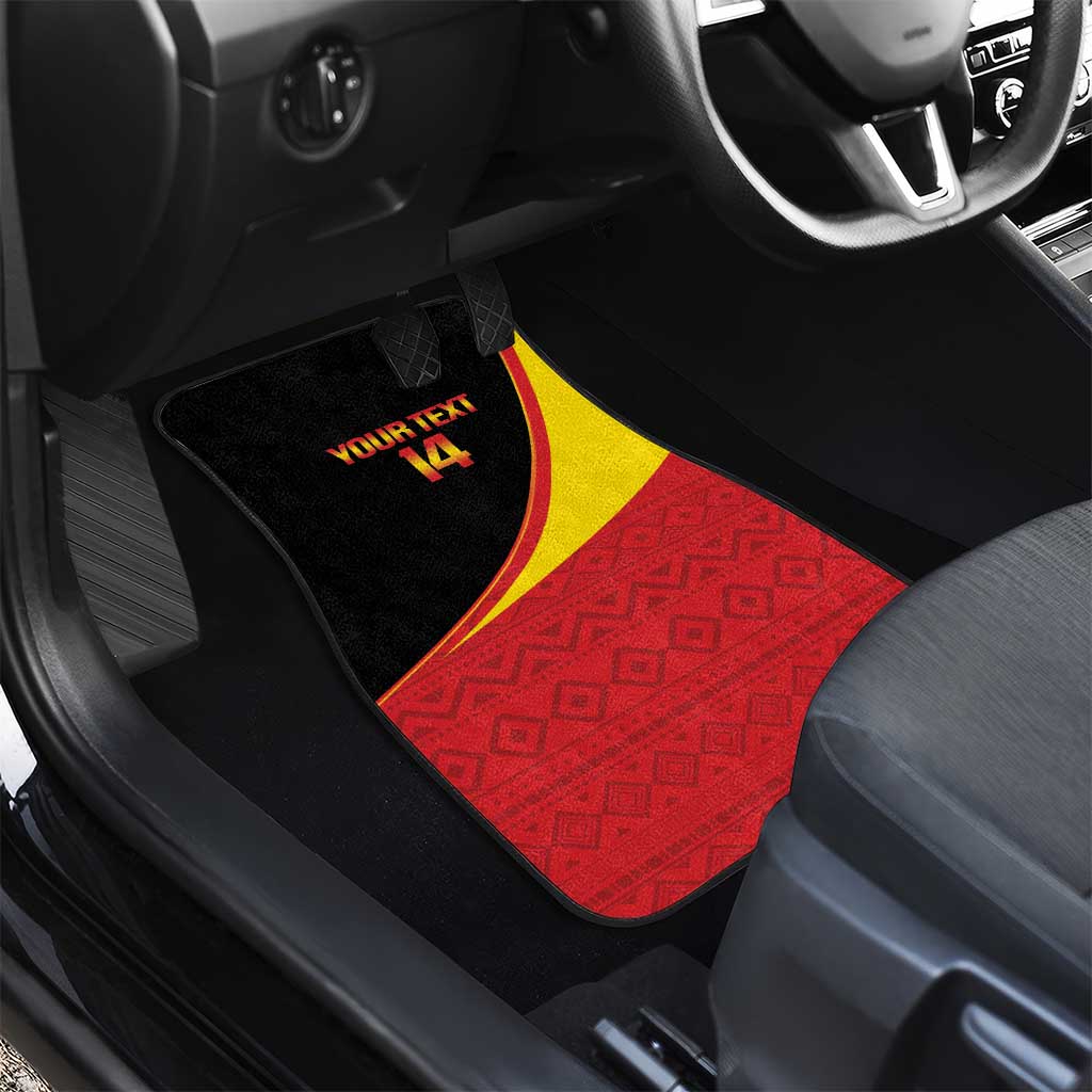 Afro Cricket Uganda Custom Car Mats Go Cranes African Pattern - African Pride