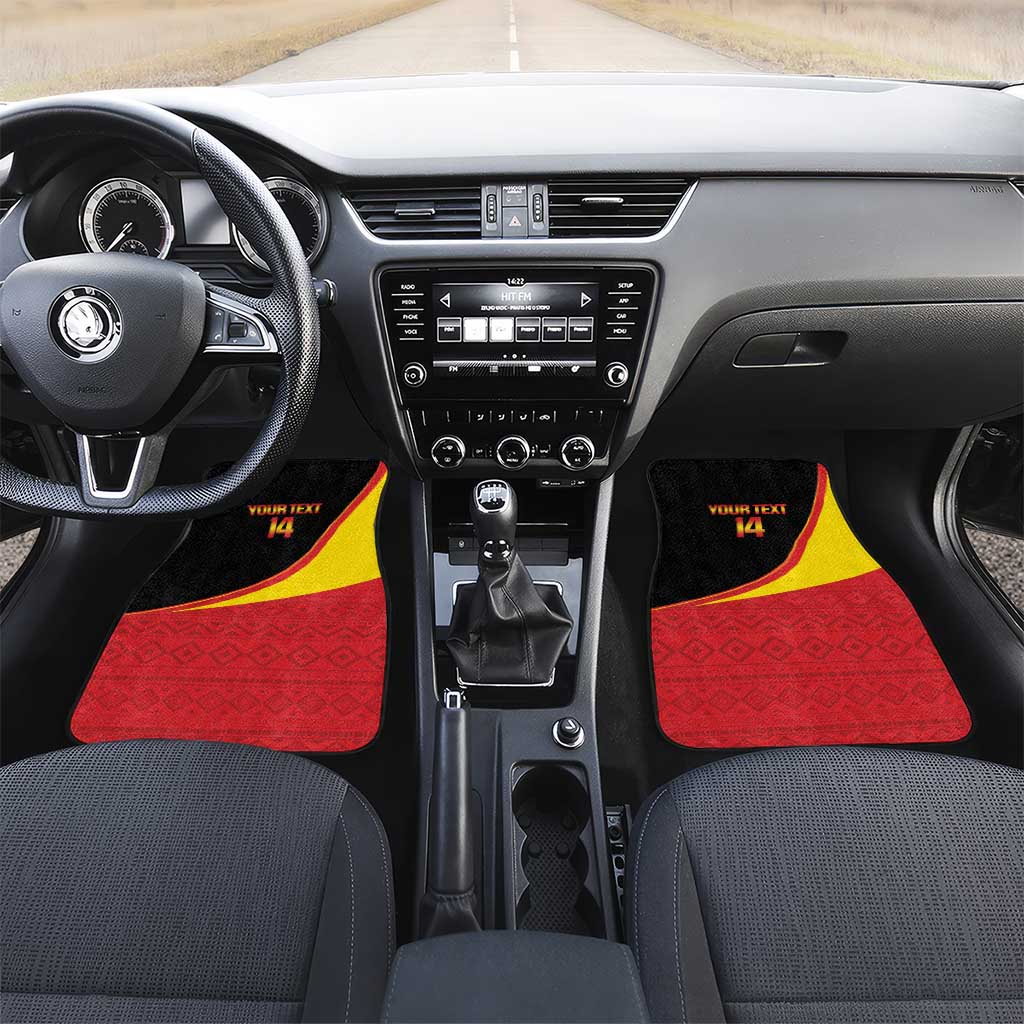 Afro Cricket Uganda Custom Car Mats Go Cranes African Pattern - African Pride