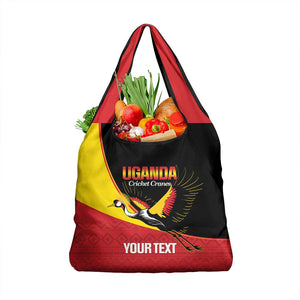 Afro Cricket Uganda Custom Grocery Bag Go Cranes African Pattern - African Pride