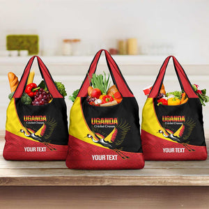 Afro Cricket Uganda Custom Grocery Bag Go Cranes African Pattern - African Pride
