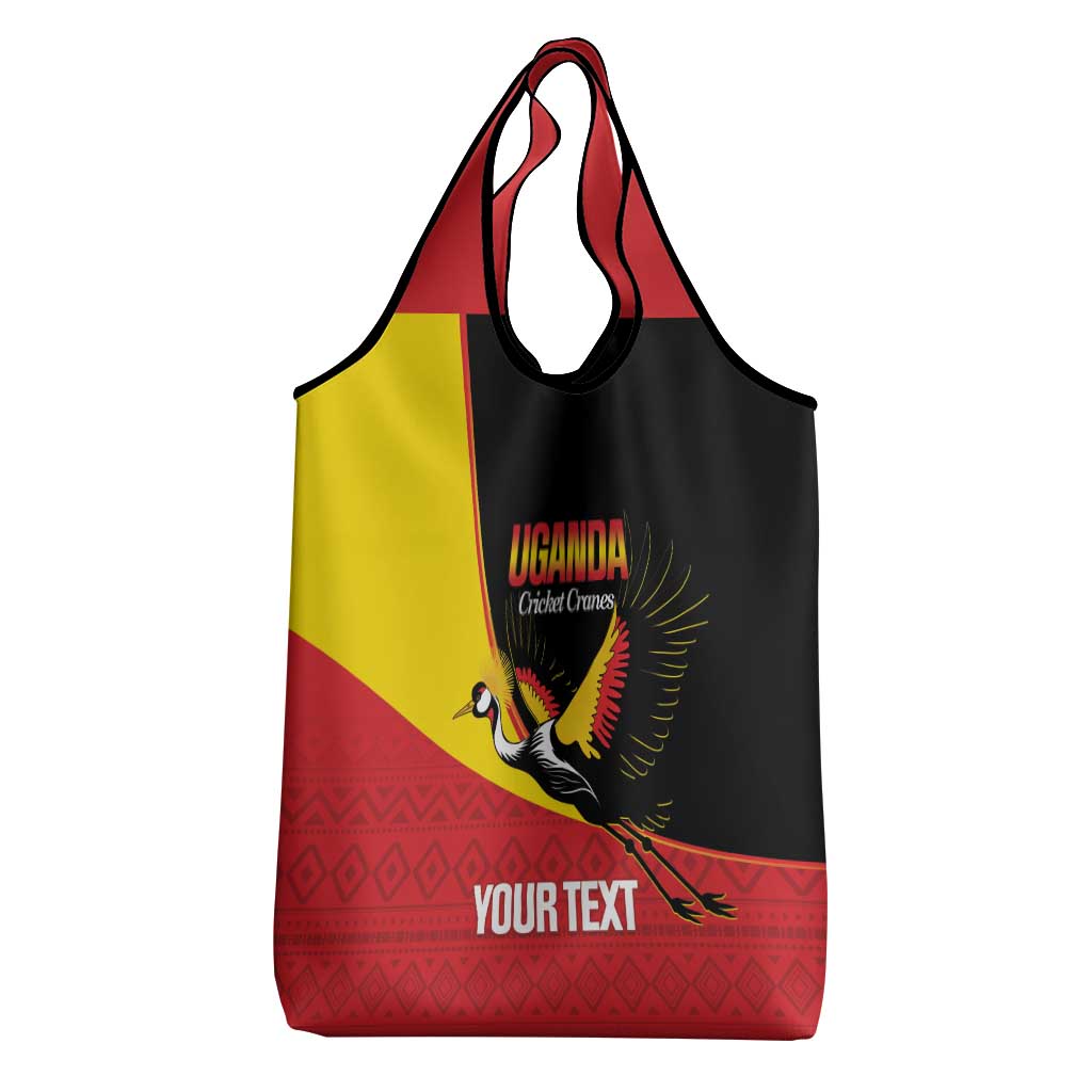 Afro Cricket Uganda Custom Grocery Bag Go Cranes African Pattern - African Pride