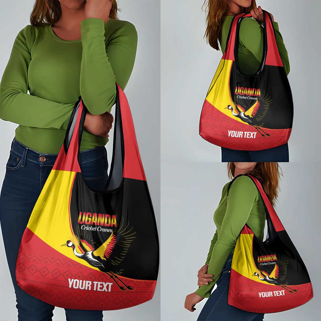 Afro Cricket Uganda Custom Grocery Bag Go Cranes African Pattern - African Pride