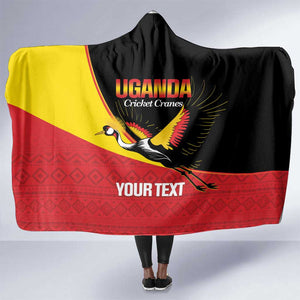 Afro Cricket Uganda Custom Hooded Blanket Go Cranes African Pattern - African Pride