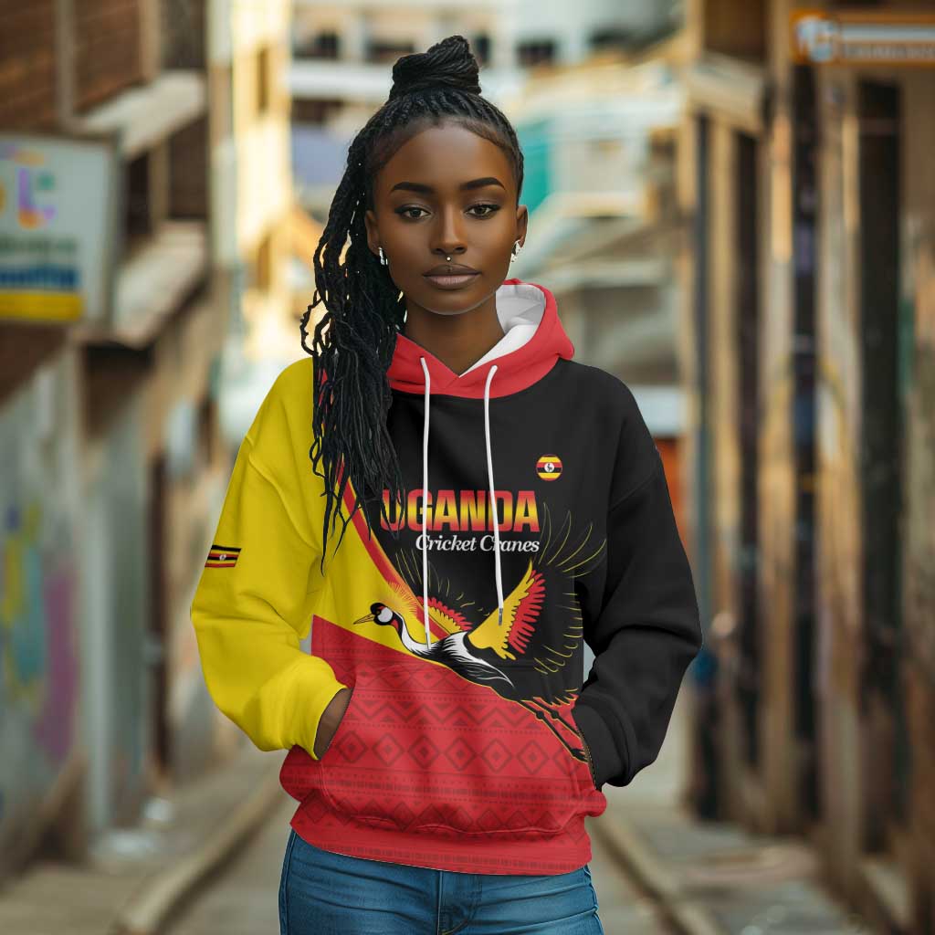 Afro Cricket Uganda Custom Hoodie Go Cranes African Pattern - African Pride