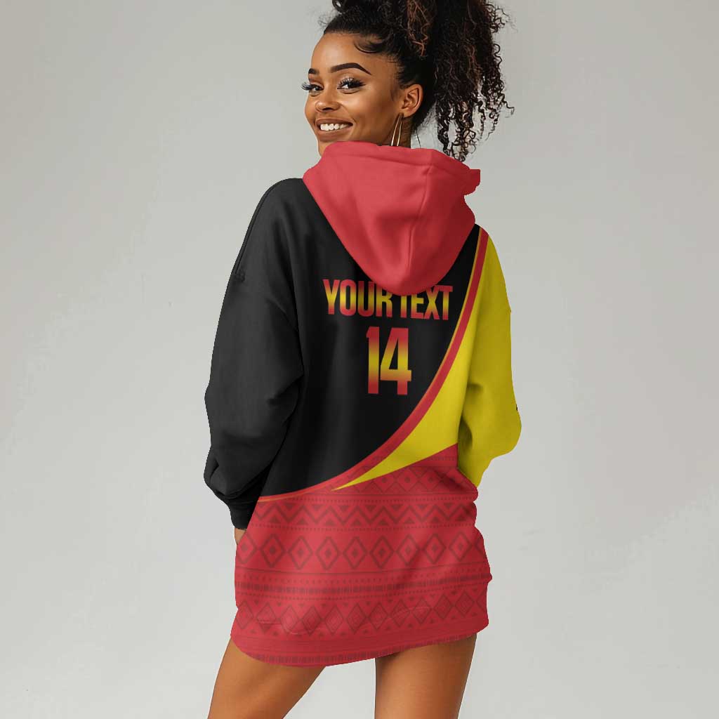 Afro Cricket Uganda Custom Hoodie Dress Go Cranes African Pattern - African Pride
