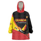 Afro Cricket Uganda Custom Kid Wearable Blanket Hoodie Go Cranes African Pattern - African Pride
