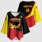 Custom Uganda Cricket Kimono Sleeve Blouse Go Cranes African Pattern
