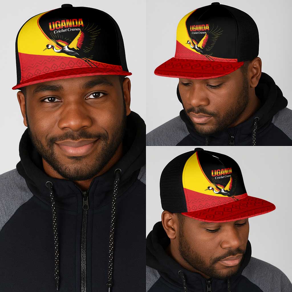 Uganda Cricket Mesh Trucker Cap Go Cranes African Pattern - African Pride