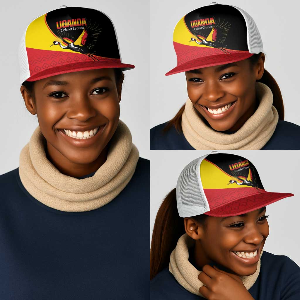 Uganda Cricket Mesh Trucker Cap Go Cranes African Pattern - African Pride