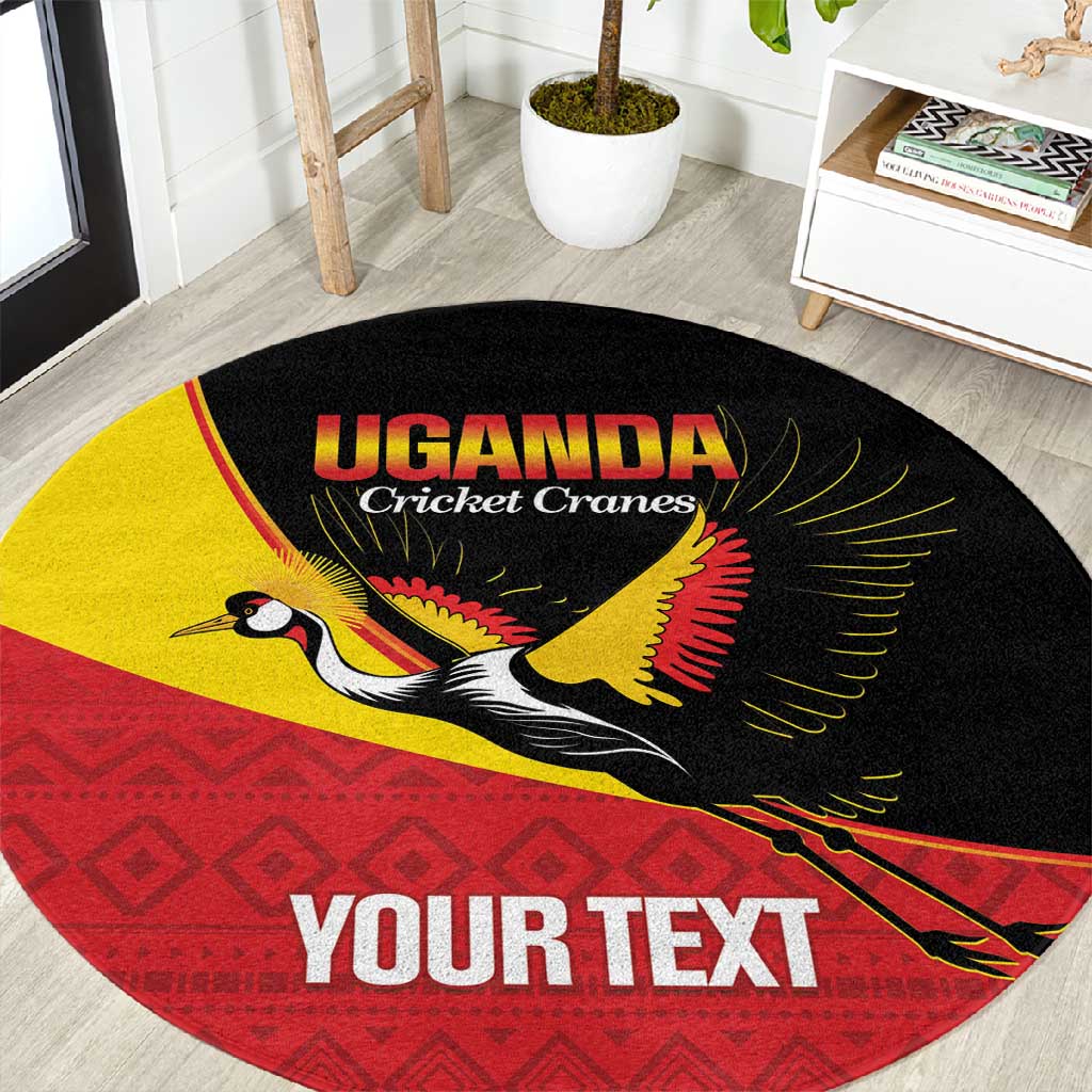 Afro Cricket Uganda Custom Round Carpet Go Cranes African Pattern - African Pride
