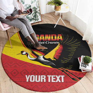 Afro Cricket Uganda Custom Round Carpet Go Cranes African Pattern - African Pride