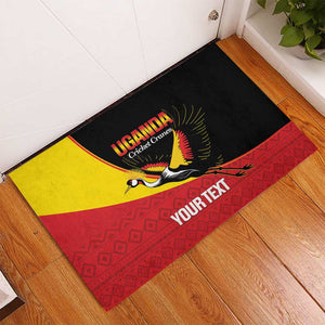 Afro Cricket Uganda Custom Rubber Doormat Go Cranes African Pattern - African Pride