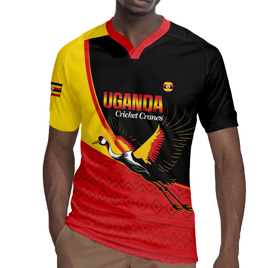 Afro Cricket Uganda Custom Rugby Jersey Go Cranes African Pattern - African Pride