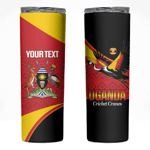 Afro Cricket Uganda Custom Skinny Tumbler Go Cranes African Pattern - African Pride