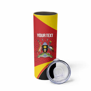 Afro Cricket Uganda Custom Skinny Tumbler Go Cranes African Pattern - African Pride