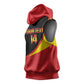 Afro Cricket Uganda Custom Sleeveless Hoodie Go Cranes African Pattern - African Pride